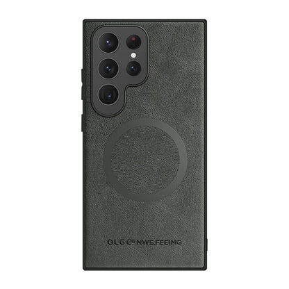 Magnetische Lederhülle für Samsung Galaxy mit Wireless Charging Unterstützung