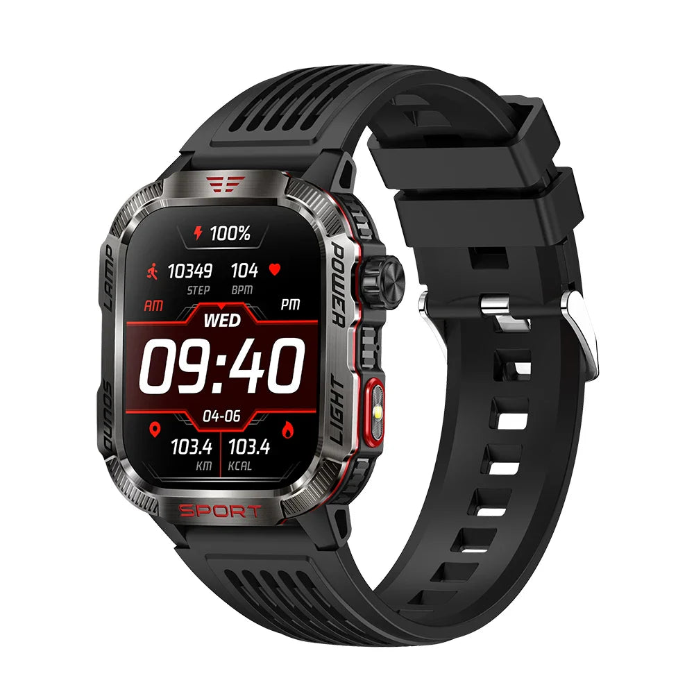 Zelara Rugged Outdoor Multisport Fitness Tracker Smart Watch mit LED Taschenlampe Kompass