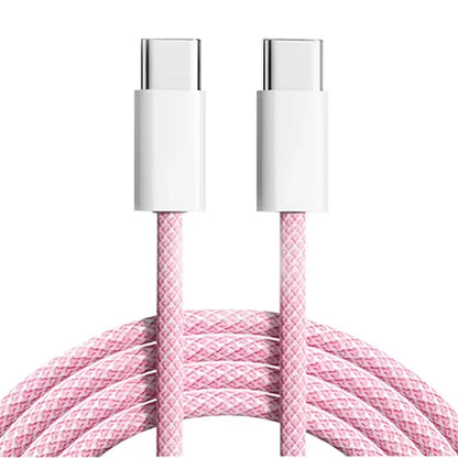60W USB Typ C zu Typ C Nylon Geflochtenes Lade-Datenkabel