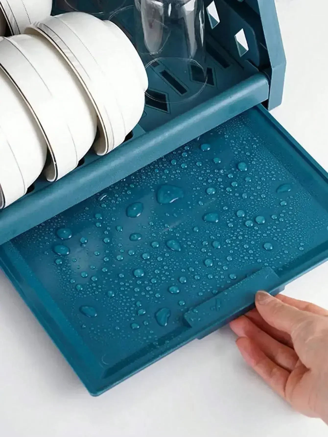 2-Stufiges Abtropfgestell mit Abtropffläche und Utensilienhalter