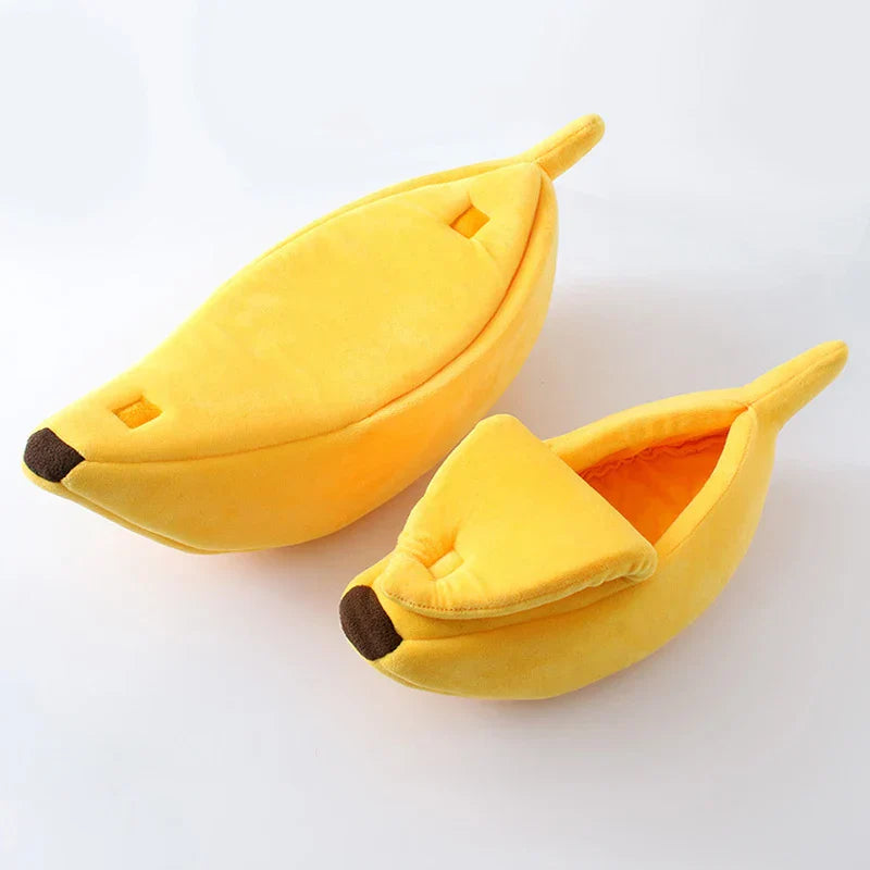 Katzenbett in Bananenform – Weiches Kuschelnest für Geborgenheit &amp; besseren Schlaf