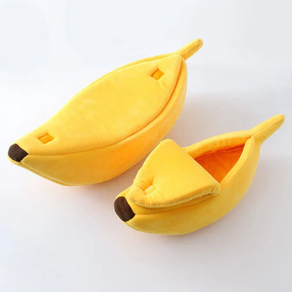 Katzenbett in Bananenform – Weiches Kuschelnest für Geborgenheit &amp; besseren Schlaf