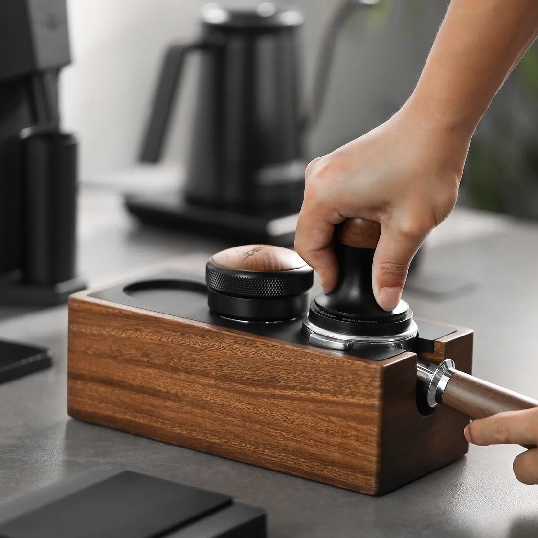 Barista Lieblings Vintage Aufbewahrungsbox Tamper Station