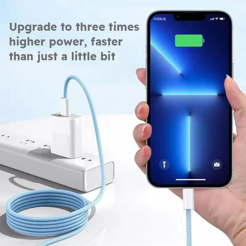 60W USB Typ C zu Typ C Nylon Geflochtenes Lade-Datenkabel