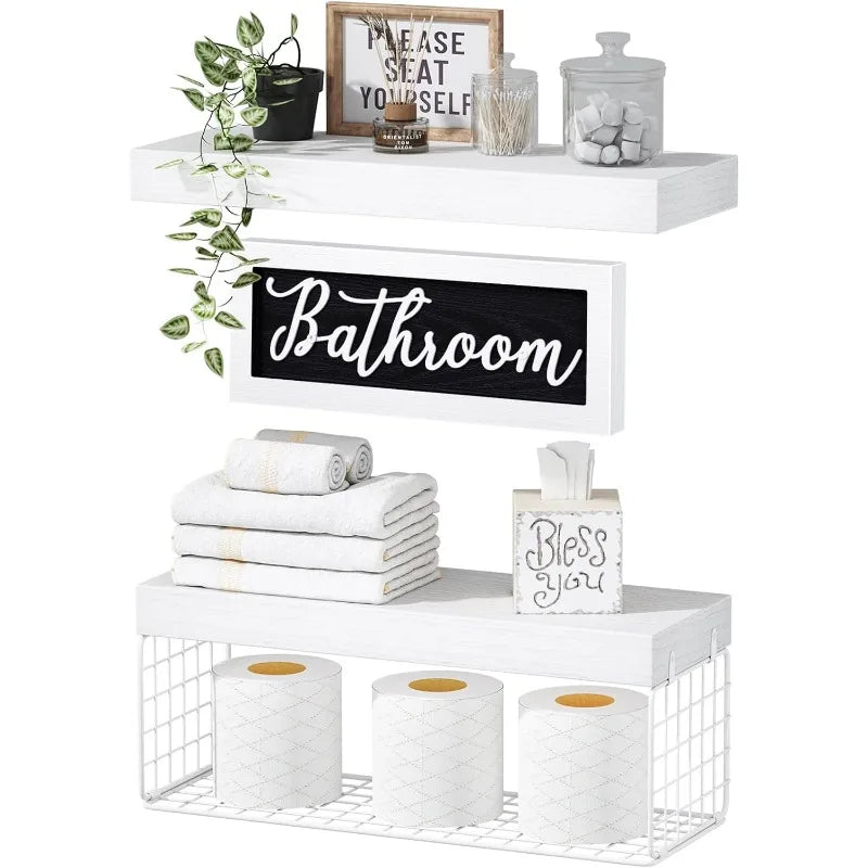Badezimmerregale über der Toilette - Landhausstil Dekor Set