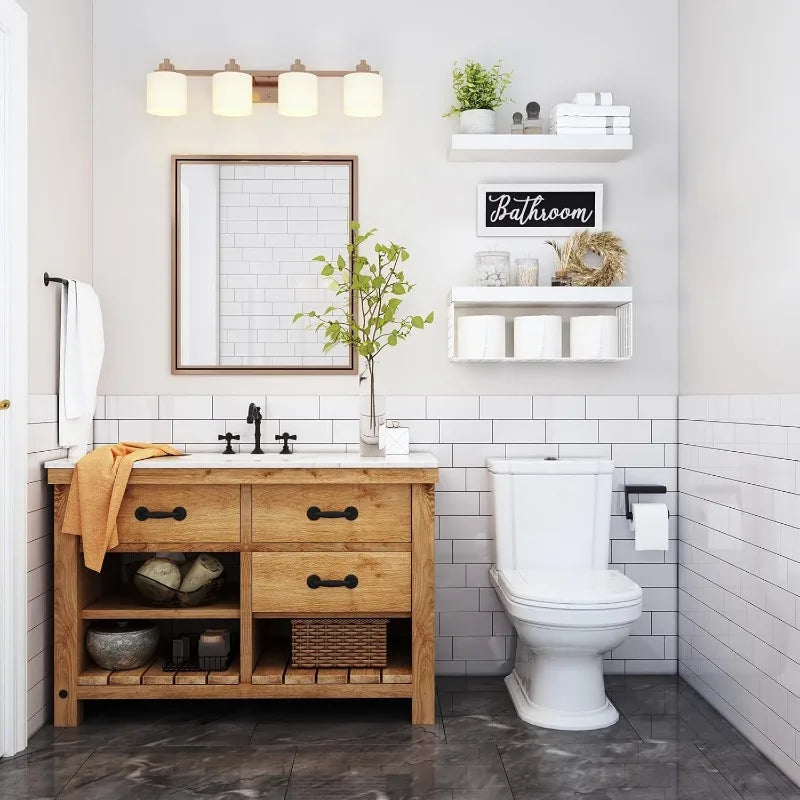 Badezimmerregale über der Toilette - Landhausstil Dekor Set