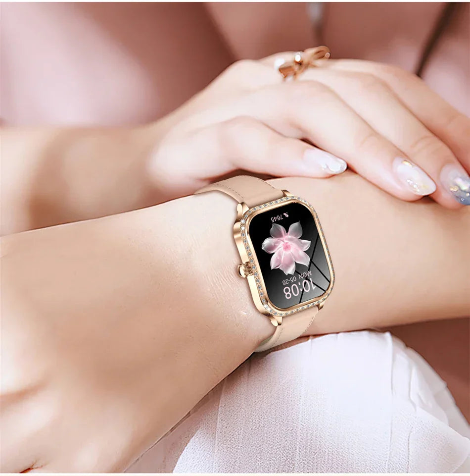 Stylische wasserdichte Smartwatch für Frauen mit Fitness-Tracking &amp; Bluetooth-Anruffunktion