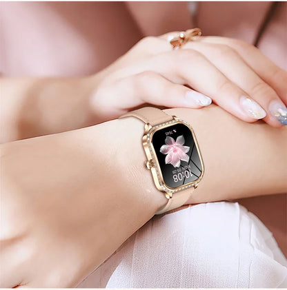 Stylische wasserdichte Smartwatch für Frauen mit Fitness-Tracking &amp; Bluetooth-Anruffunktion