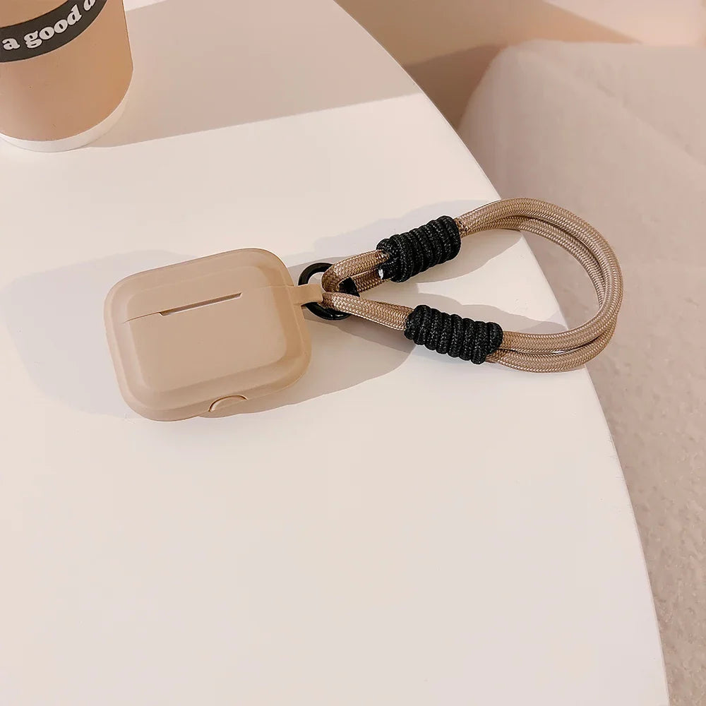 Weiche Silikonhülle für Airpods mit Anti-Verlust Lanyard Kopfhörer Zubehör