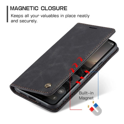 Slim Magnetic Leather Case Für Google Pixel