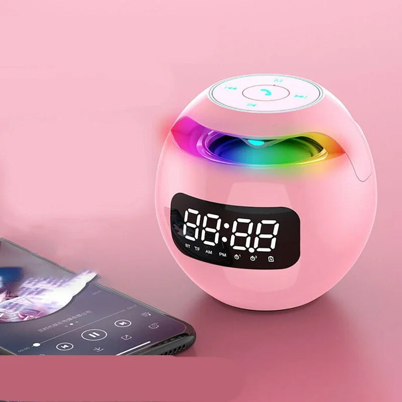 Bluetooth-Wecker Uhr Multifunktional | Farbige Nachtlampe und Qualitätsklang
