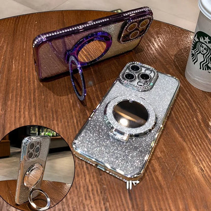 Diamond Glitter Mirror iPhone 16/15 Magsafe Klarsichtcase
