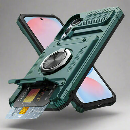 Stoßfeste Samsung Kartenhalterhülle mit magnetischem Ringhalter