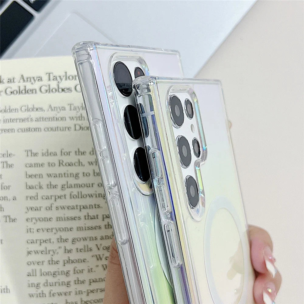 Laser Regenbogen Transparent Samsung Wireless Charging Case