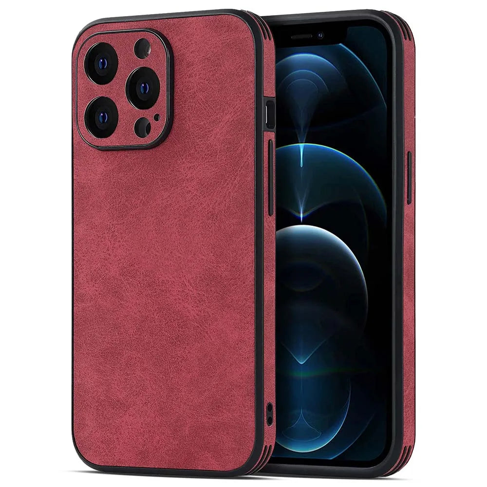 Echtes PU-Leder Farbhülle für iPhone