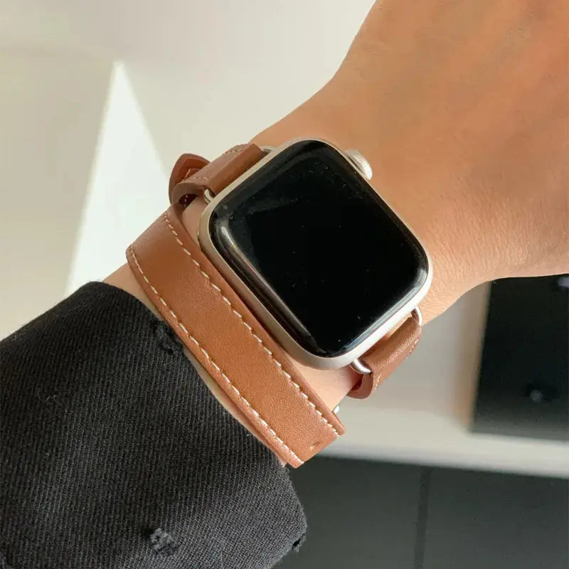 LuxeLeather Wrap-Armband für Apple Watch Series 9 &amp; Ultra 2