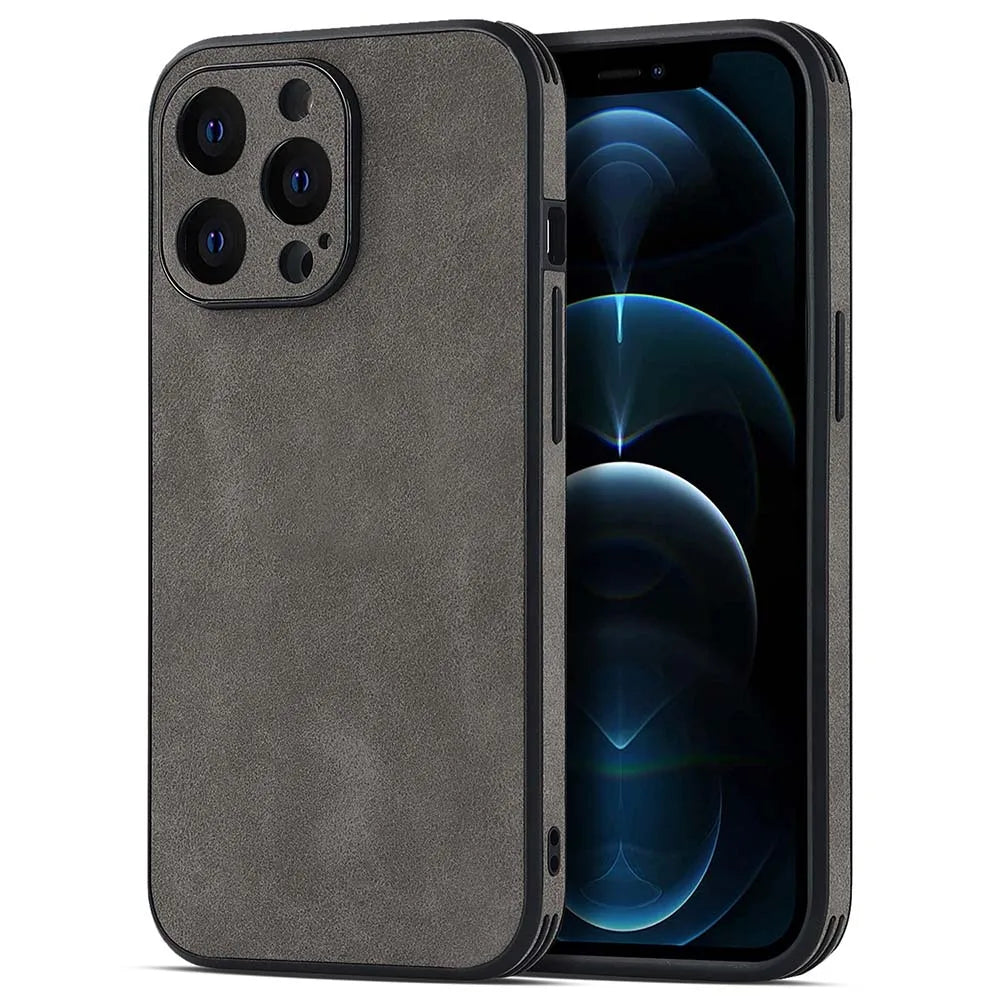 Echtes PU-Leder Farbhülle für iPhone