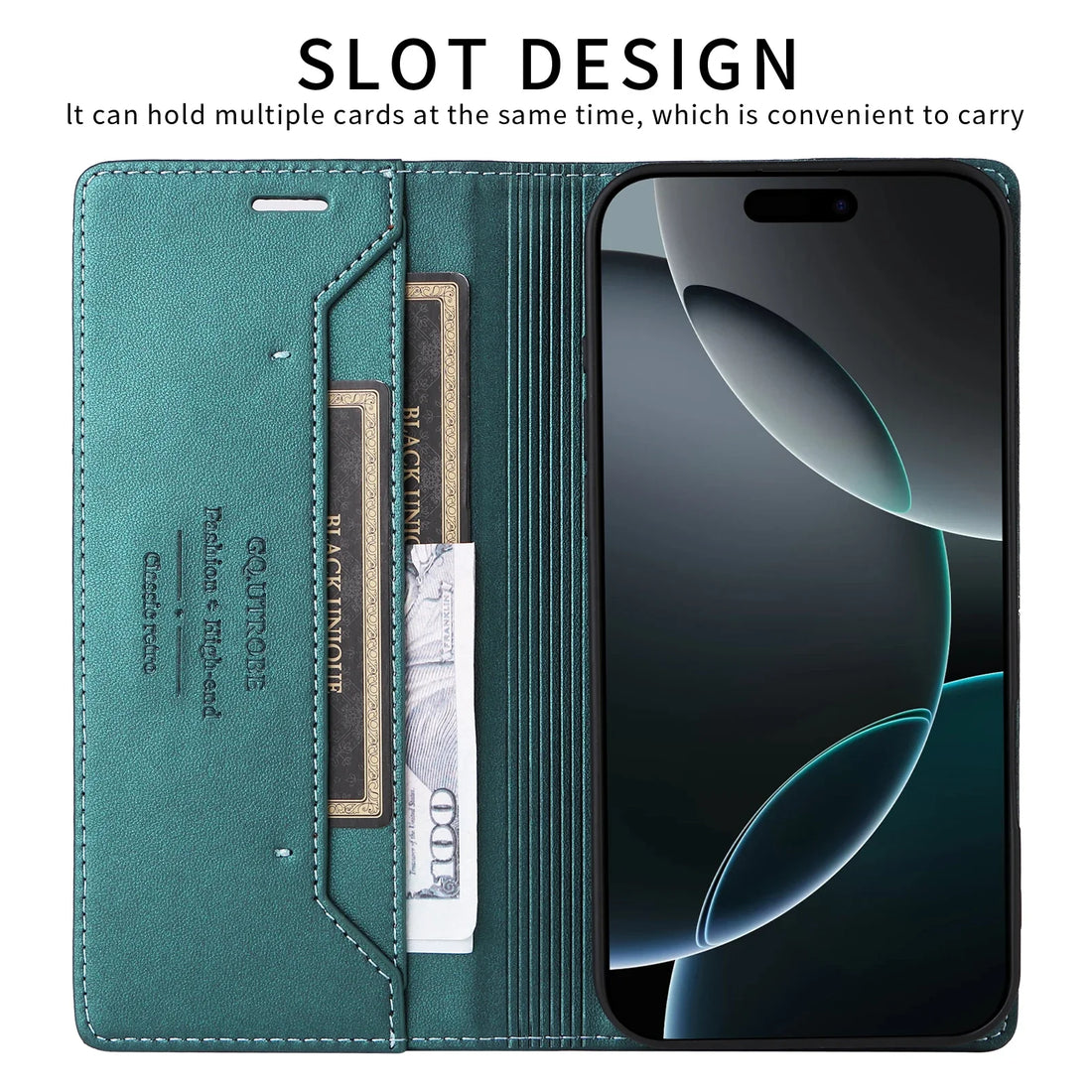 RFID Leder Samsung Magnetisch Flip Brieftasche Case