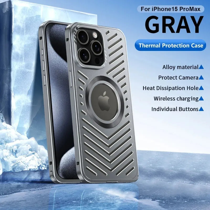 Luxuriöse Magnetische Kühlhülle für iPhone 13-16 Pro Max