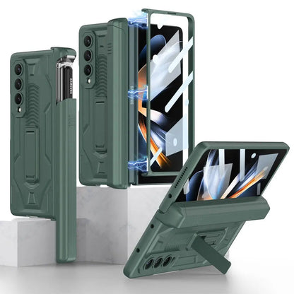 Zelara Magnetische Faltbare Armor Slide Pen Hülle für Samsung Galaxy Z Fold 4