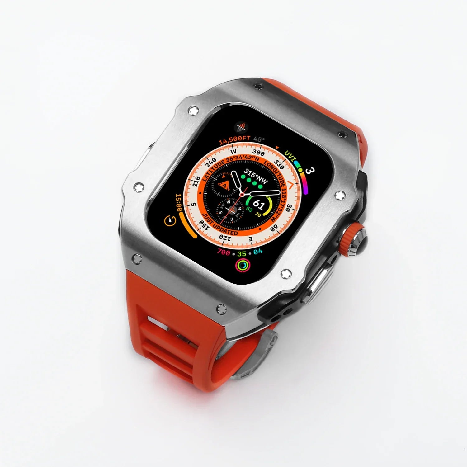 Luxuriöse Apple Watch-Gehäuse aus Edelstahl für die Apple Watch Ultra und Ultra 2