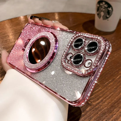 Diamond Glitter Mirror iPhone 16/15 Magsafe Klarsichtcase