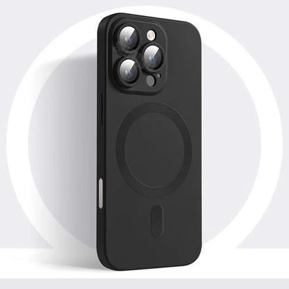 Luxuriöse matte schwarze MagSafe iPhone-Hülle