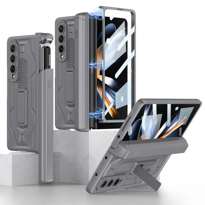 Zelara Magnetische Faltbare Armor Slide Pen Hülle für Samsung Galaxy Z Fold 4