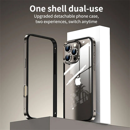 CrystalArmor 2-in-1 – Ultradünne transparente Hülle mit Metalllinsenrahmen für iPhone