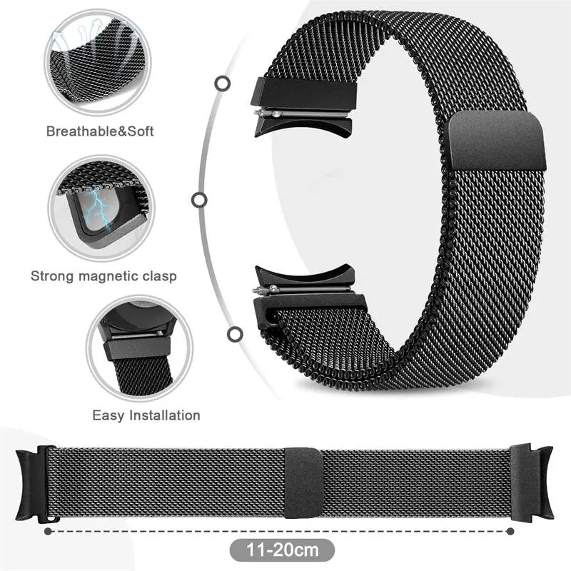 Magnetisches Edelstahl-Mesh-Loop-Armband für Samsung Galaxy Watch 4 5