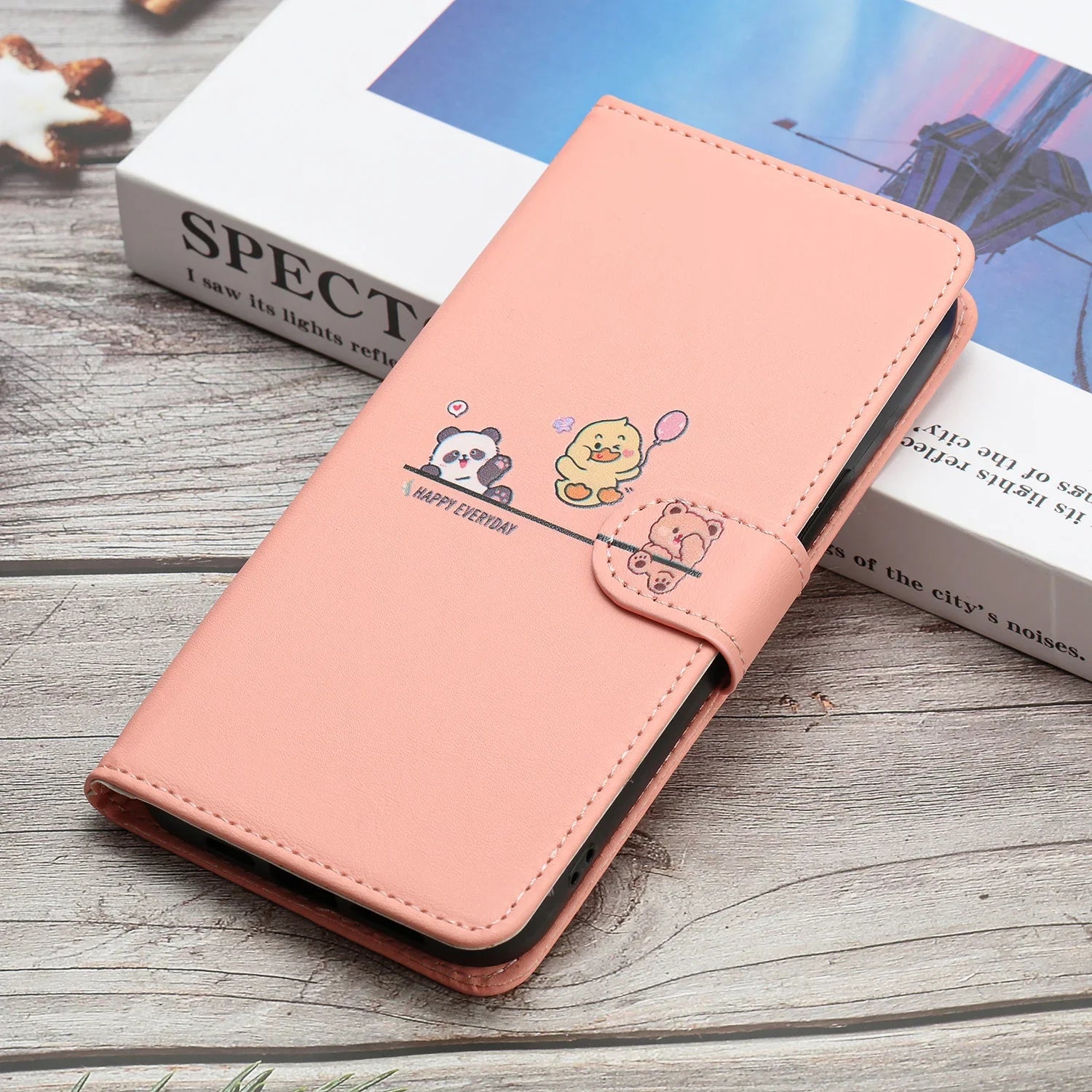 Tierdruck Leder iPhone Magnetische Flip Geldbörse Hülle