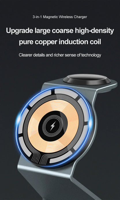 Chargy – 3-in-1 magnetisches kabelloses Ladegerät