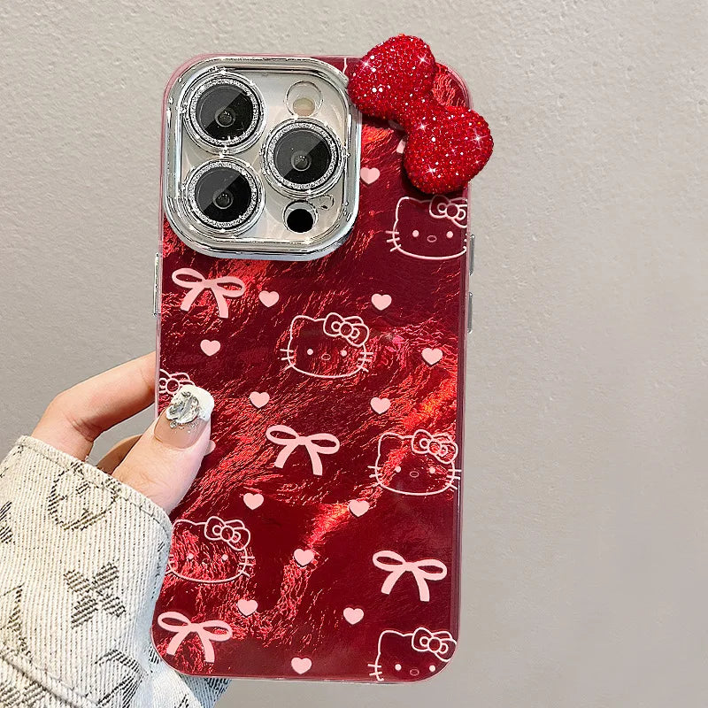 Hello Kitty Rote Schleife Diamant Case