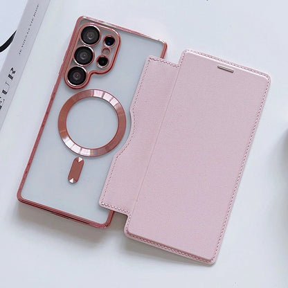 Luxuriöse Magnet Flip Wallet Hülle für Samsung