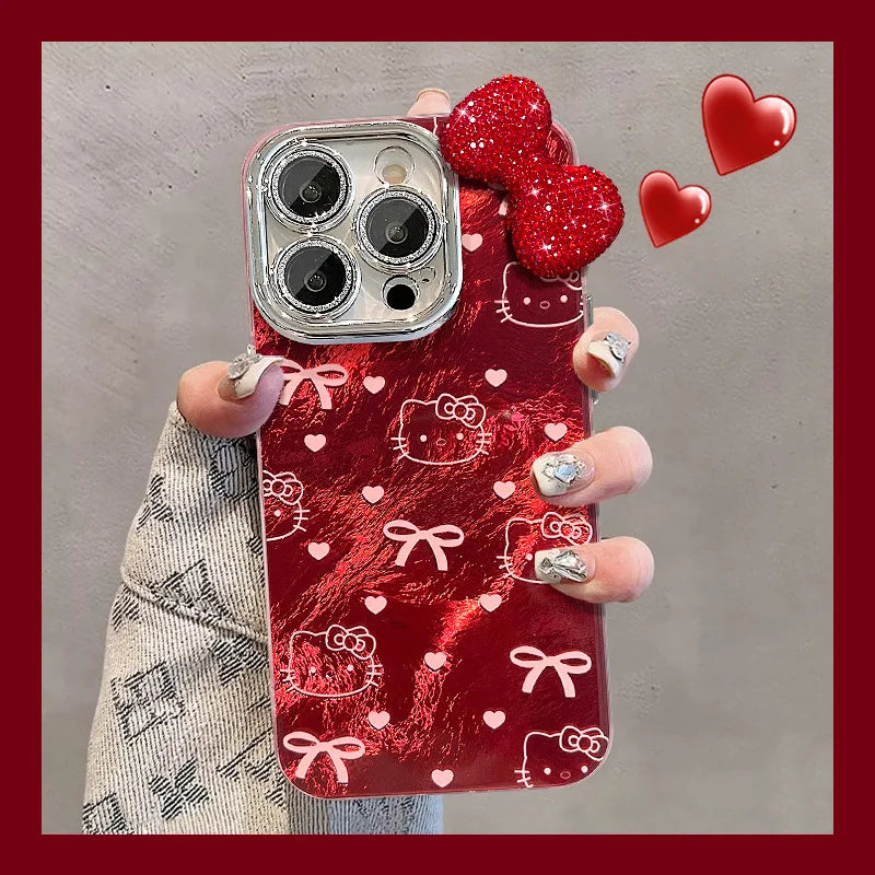 Hello Kitty Rote Schleife Diamant Case