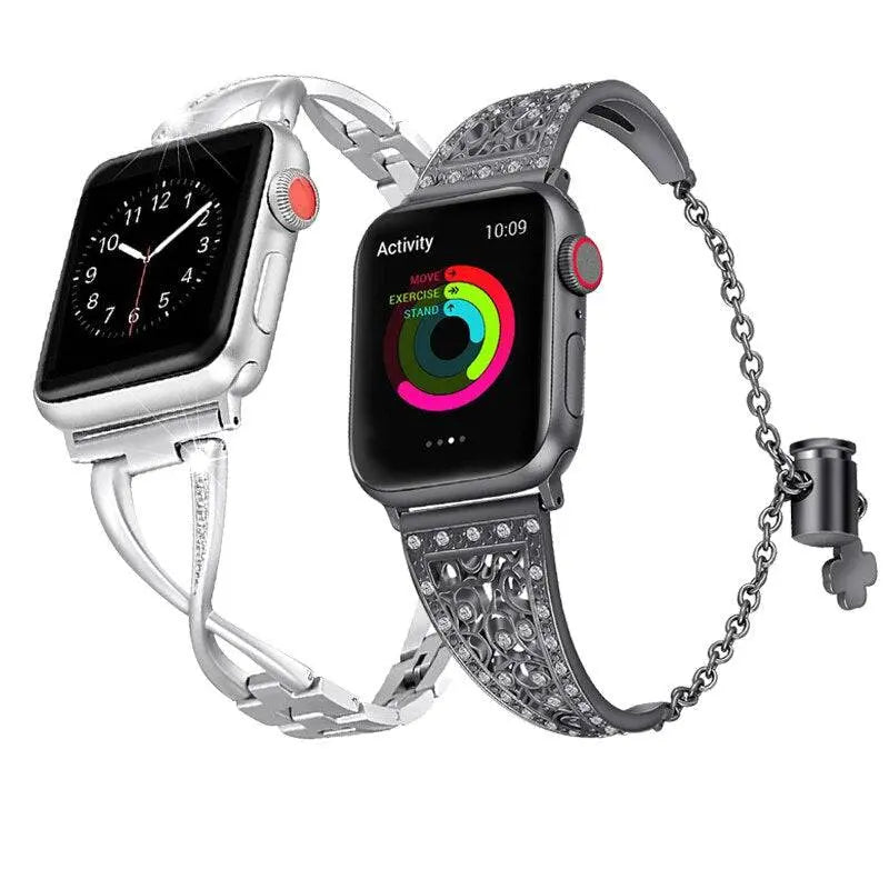 Damen-Armbandpaar aus der Crystal Collection für die Apple Watch