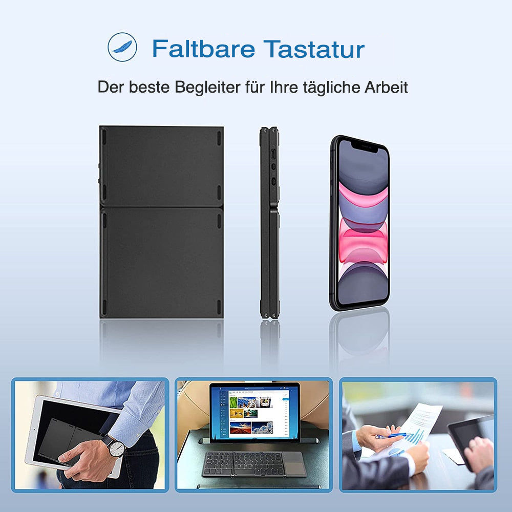 Zelara Super tragbare faltbare Mini-Tastatur mit Touchpad für PC Mac Android IOS Tablets