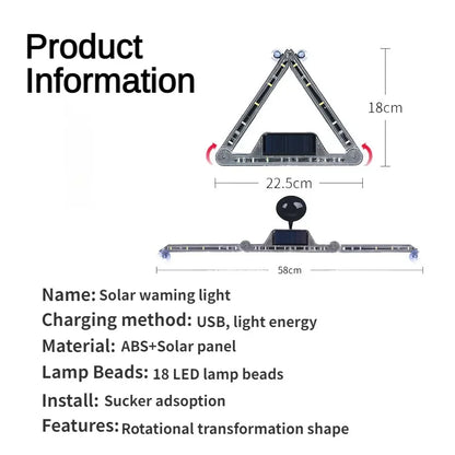 Solar LED Stroboskop Notlicht Anti-Kollisions Warnlampe