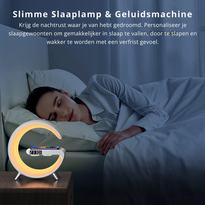 4-in-1 Smart Alarm Clock | Stimmungslicht | Bluetooth-Lautsprecher | Drahtloses Ladegerät