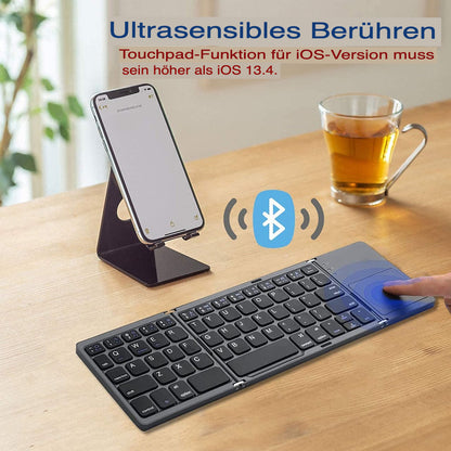 Zelara Super tragbare faltbare Mini-Tastatur mit Touchpad für PC Mac Android IOS Tablets