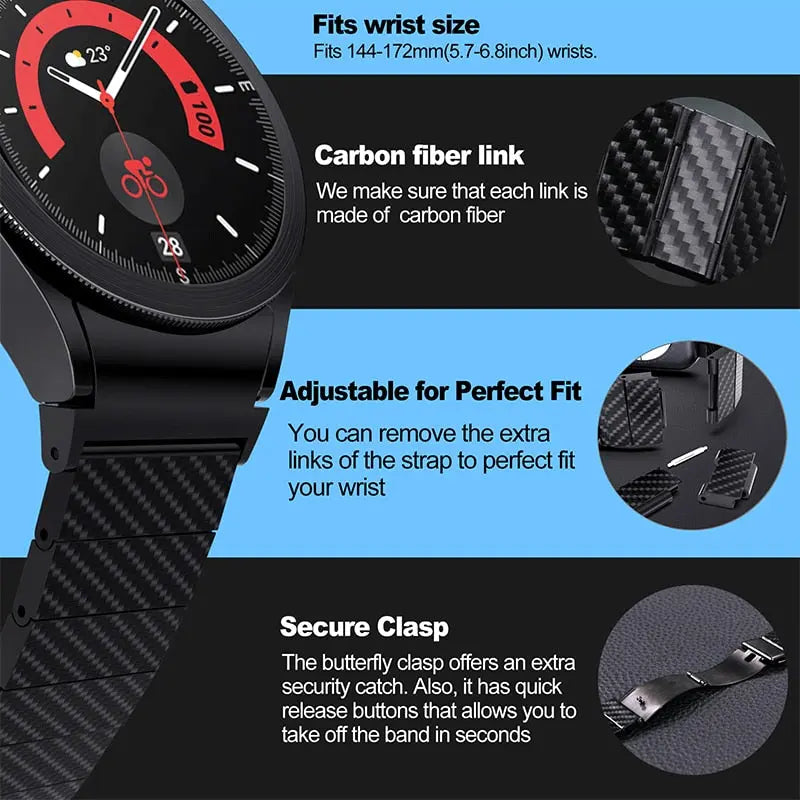 Pinnacle Phantom Carbonfaserarmband für Samsung Galaxy Watch 5/5 Pro