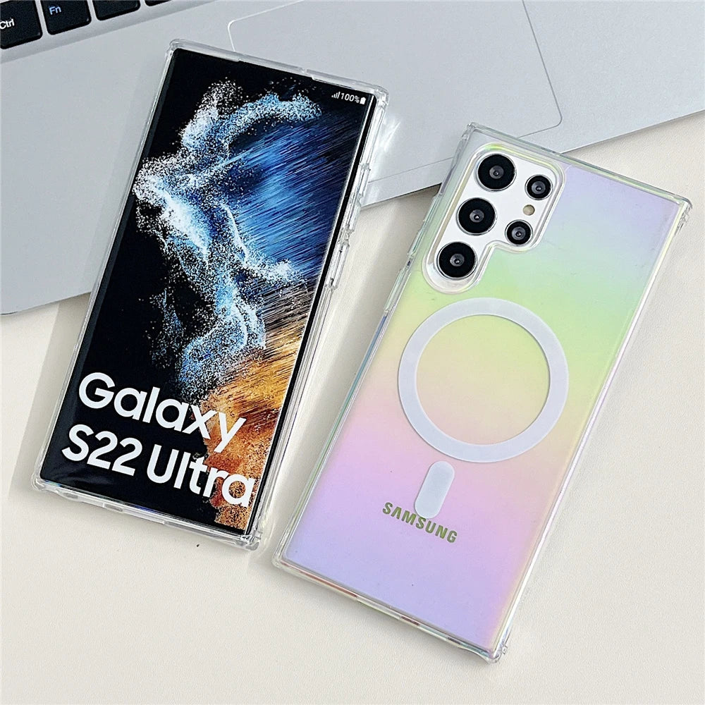 Laser Regenbogen Transparent Samsung Wireless Charging Case