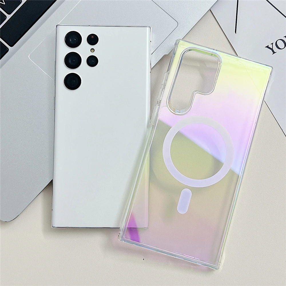 Laser Regenbogen Transparent Samsung Wireless Charging Case