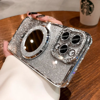 Diamond Glitter Mirror iPhone 16/15 Magsafe Klarsichtcase