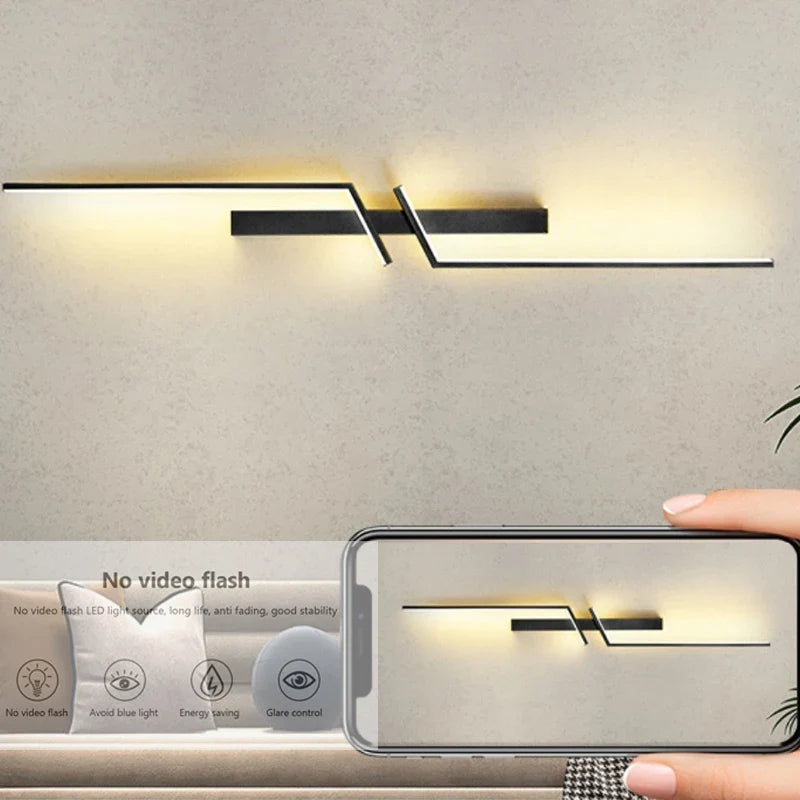 Moderne kreative Streifen-LED-Wandlampe - Minimalistische Schlafzimmer-Nachttischlampe