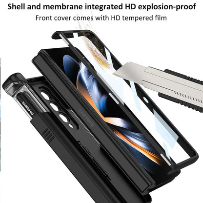 Zelara Magnetische Faltbare Armor Slide Pen Hülle für Samsung Galaxy Z Fold 4