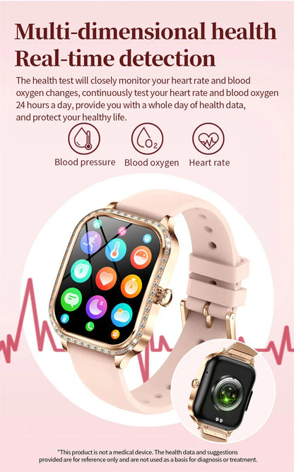 Stylische wasserdichte Smartwatch für Frauen mit Fitness-Tracking &amp; Bluetooth-Anruffunktion