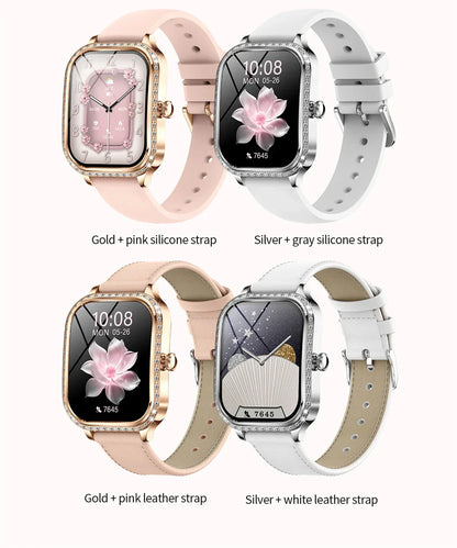 Stylische wasserdichte Smartwatch für Frauen mit Fitness-Tracking &amp; Bluetooth-Anruffunktion