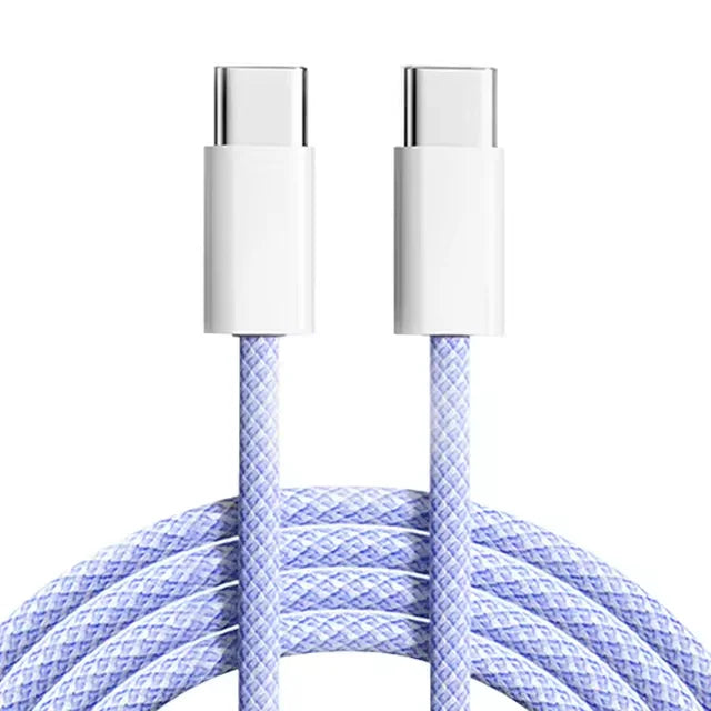 60W USB Typ C zu Typ C Nylon Geflochtenes Lade-Datenkabel