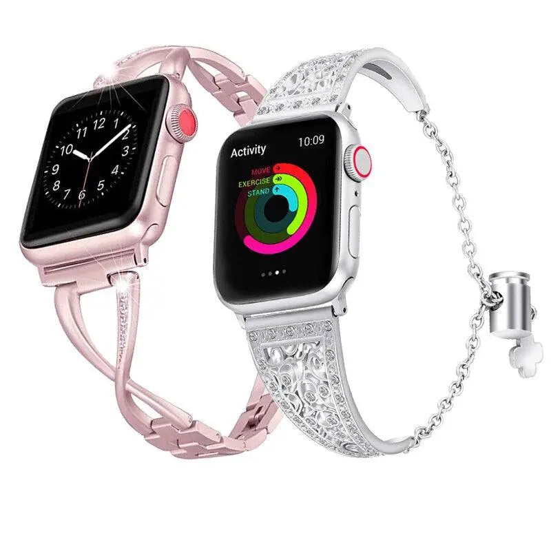 Damen-Armbandpaar aus der Crystal Collection für die Apple Watch